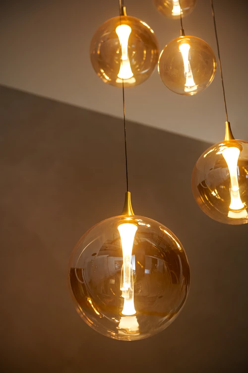 Lucide GISELA - Pendant light - Ø 57 cm - LED Dim. - 2700K - With replaceable LED module - Amber - Premium - atmosphere 4